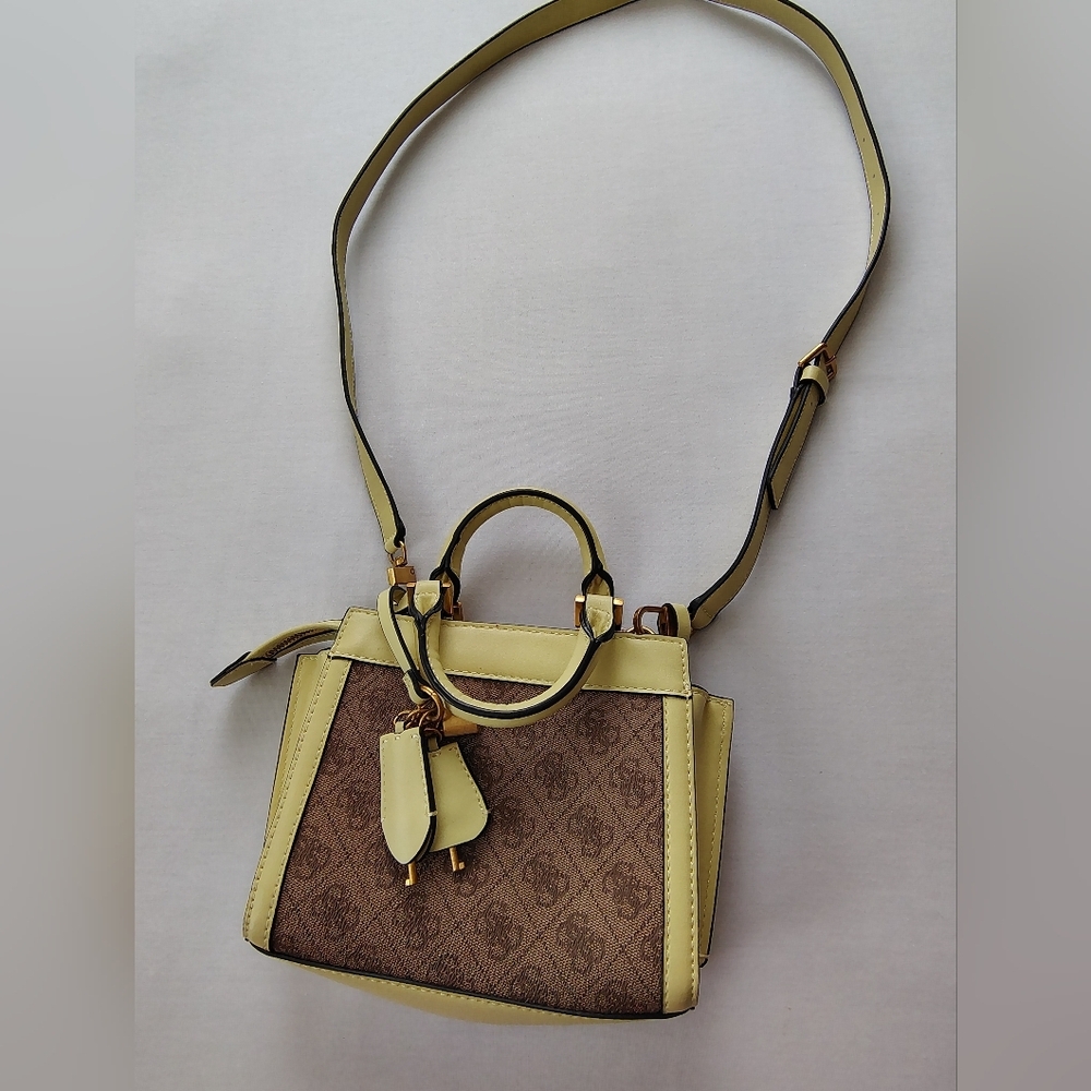 Guess Brown and Green Crossbody Bag